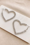 Silver Heart Statement Earrings