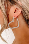 Silver Heart Statement Earrings