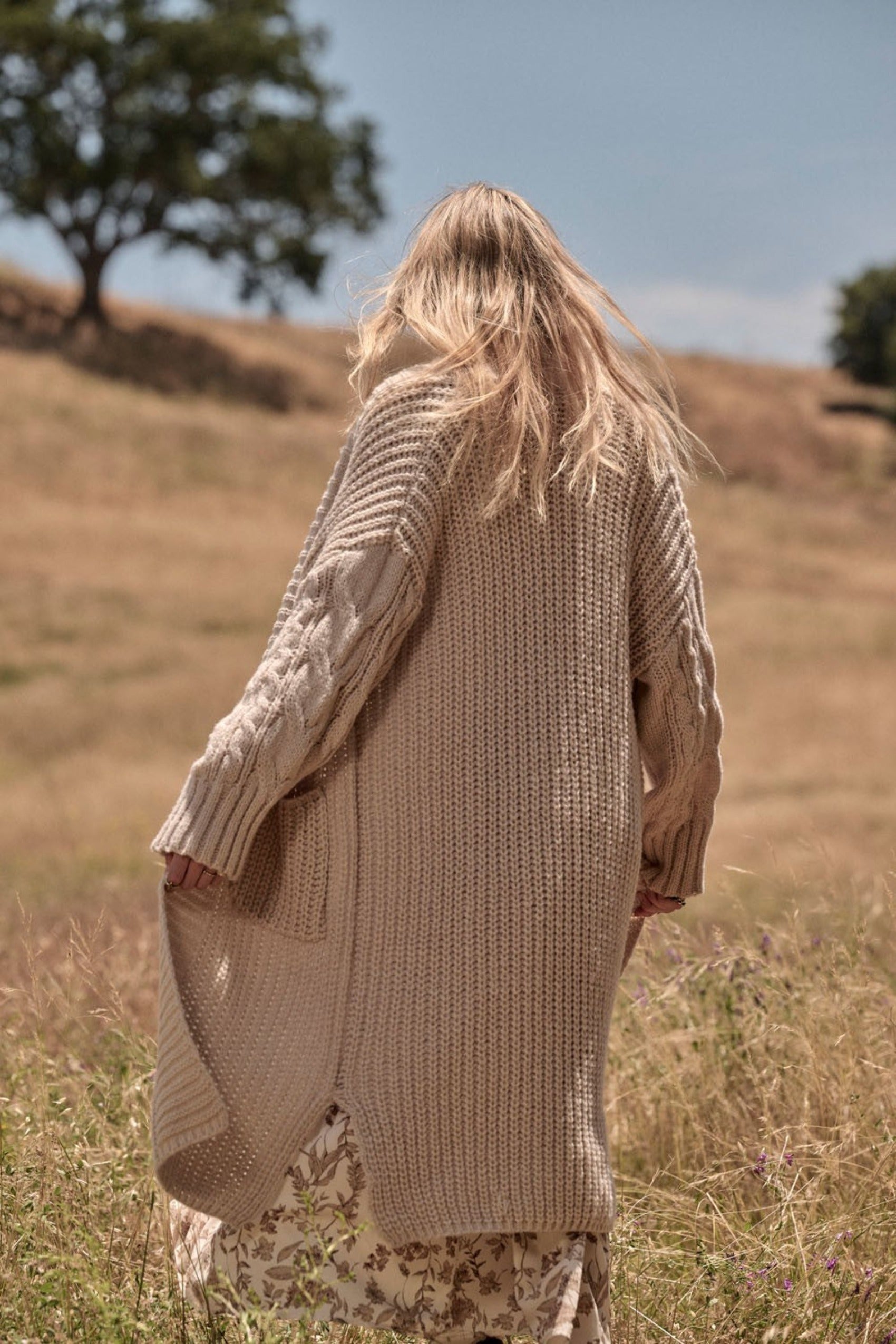 Oatmeal chunky knit cardigan hotsell