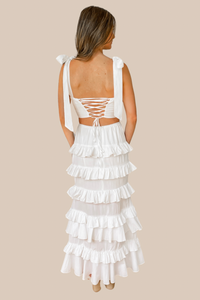 Mila Ruffle Two Piece Skirt Set - White - restock!