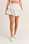 Summer Nights Lace Ruffle Mini Skirt - Off White