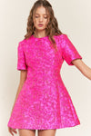 Time To Shine Mini Dress - Hot Pink