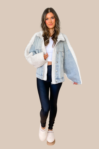 Made For You Sherpa and Denim Jacket