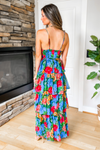 Garden Party Blue Floral Tiered Maxi Dress