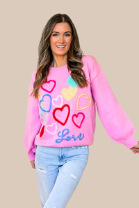 Love Tinsel Sweater - Pink - SALE