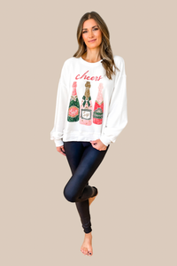 Sip Sip Hooray Cheers Graphic Sweatshirt