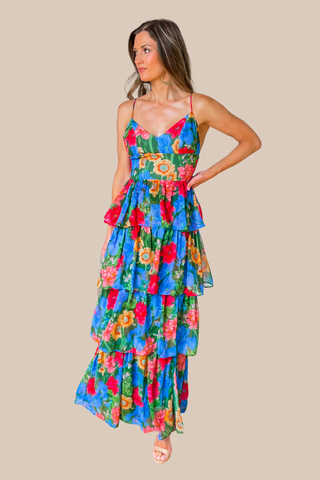 PREORDER - Florence Blue Floral Tie Strap Midi Dress (Ships by 5/24/24 –  Ivy & Olive Boutique