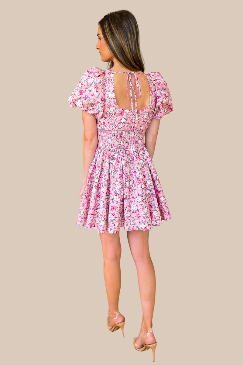 Love Letters Floral Mini Dress - Pink