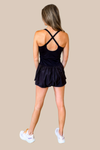 Back To It Cut Out Athletic Romper - Black