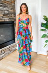 Garden Party Blue Floral Tiered Maxi Dress