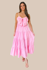 Brunch Date Pink Bow Maxi Dress - restock!