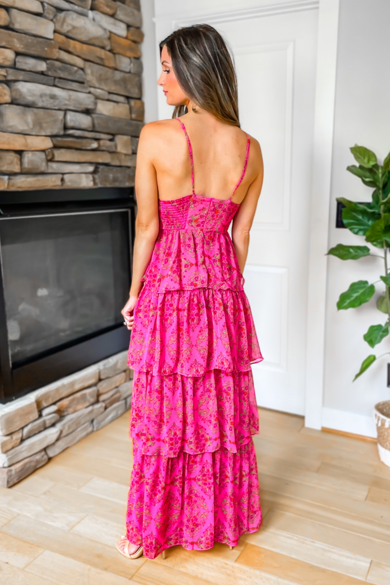 Rosey Posey Floral Mini Dress - Pink - H&O