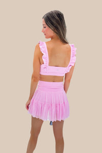 POPFLEX Romance Ruffle Bra - Bubblegum Pink