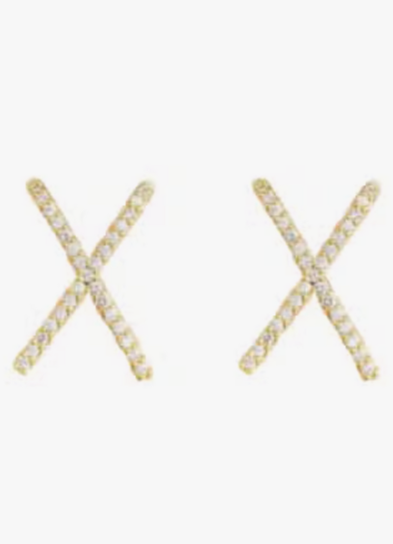 Pave Criss Cross Stud Earrings