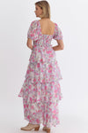 Pink Bloom Tiered Maxi Dress