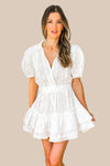 Right Place White Eyelet Mini Dress