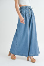 Maddie Pleated Wide Leg Denim Jeans