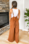 Morgan Wide Leg Pocketed Jumpsuit - Camel