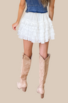 So Cutesy Ruffle Cotton Gauze Mini Skirt - Off White