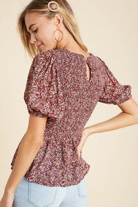 Follow Your Heart Mauve Floral Print Top - SALE