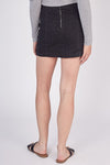 Just Because Black Denim Leopard Mini Skirt - SALE