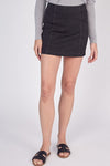 Just Because Black Denim Leopard Mini Skirt - SALE