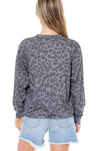 Good Times Charcoal Leopard Print Top - FINAL SALE