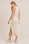 Only You Taupe Ribbed Midi Dress - SALE