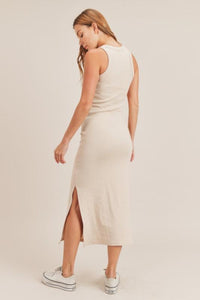 Only You Taupe Ribbed Midi Dress - SALE