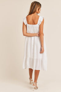 Joyful Pursuits White Midi Dress - SALE