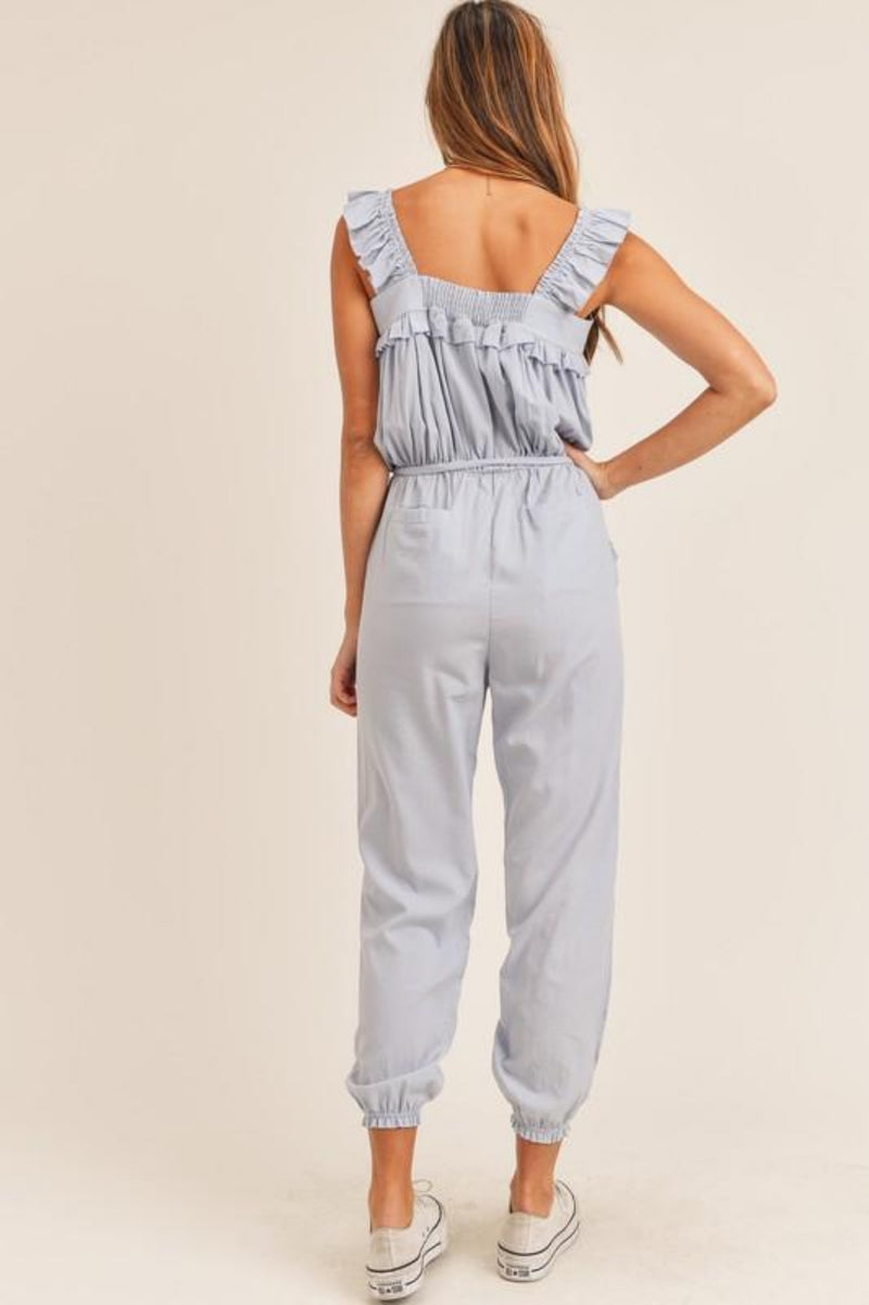 Until Lately Blue Jumpsuit - FINAL SALE