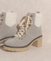 Margo Shearling Lace Up Boot Grey - SALE