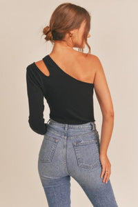 Someday Black One Shoulder Top