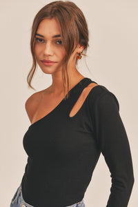 Someday Black One Shoulder Top