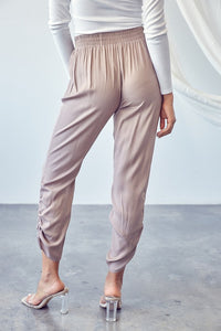 Latte Satin Joggers - SALE