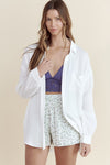 Wherever You Are White Oversized Cotton Gauze Top - SALE