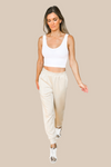 Luna Seamless Crop Top - White