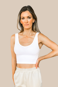 Luna Seamless Crop Top - White