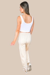 Luna Seamless Crop Top - White