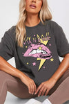 Rock N Roll Lips Oversized Graphic Tee