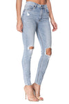 Make You Wait Light Wash Distressed Skinny Jeans - FINAL SALE