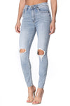 Make You Wait Light Wash Distressed Skinny Jeans - SALE