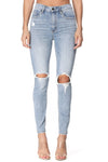 Make You Wait Light Wash Distressed Skinny Jeans - FINAL SALE