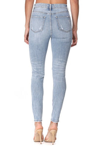 Make You Wait Light Wash Distressed Skinny Jeans - FINAL SALE