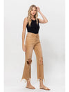 Happy Place 90's Crop Flare Jeans - Camel - Restock!