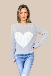 Lasting Love Grey Heart Sweater - FINAL SALE