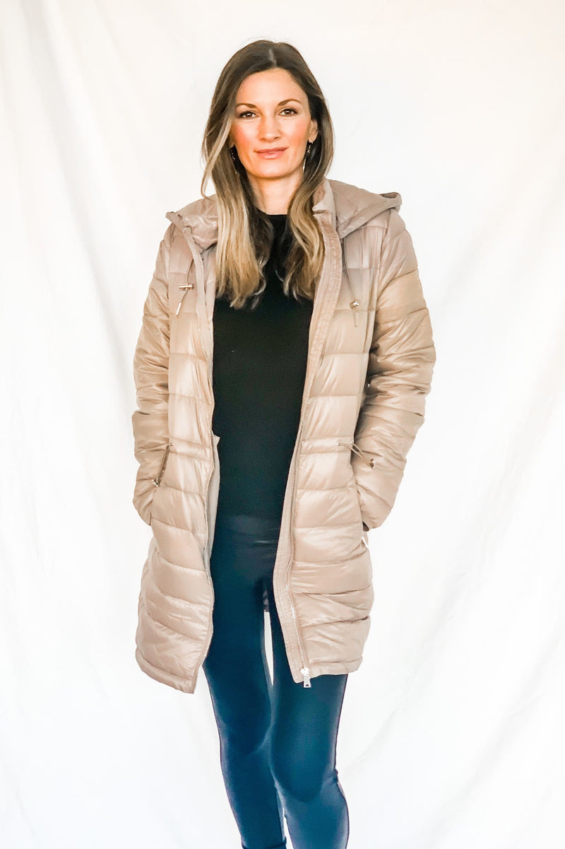 Chilled Out Taupe Puffer Jacket - SALE