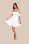 Go With The Flow White Mini Dress