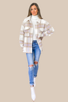 Brinley Taupe Plaid Shacket