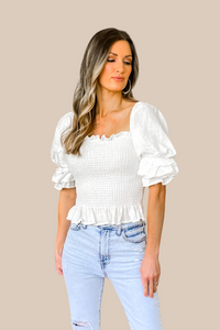 Waiting For You White Top - FINAL SALE